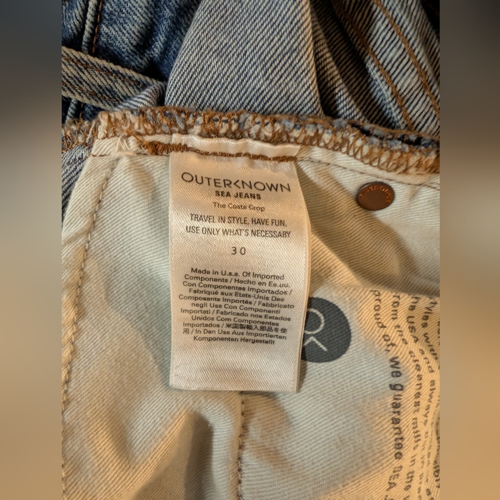 Outerknown Costa Crop Worn Indigo Size 30 - Picture 8 of 14